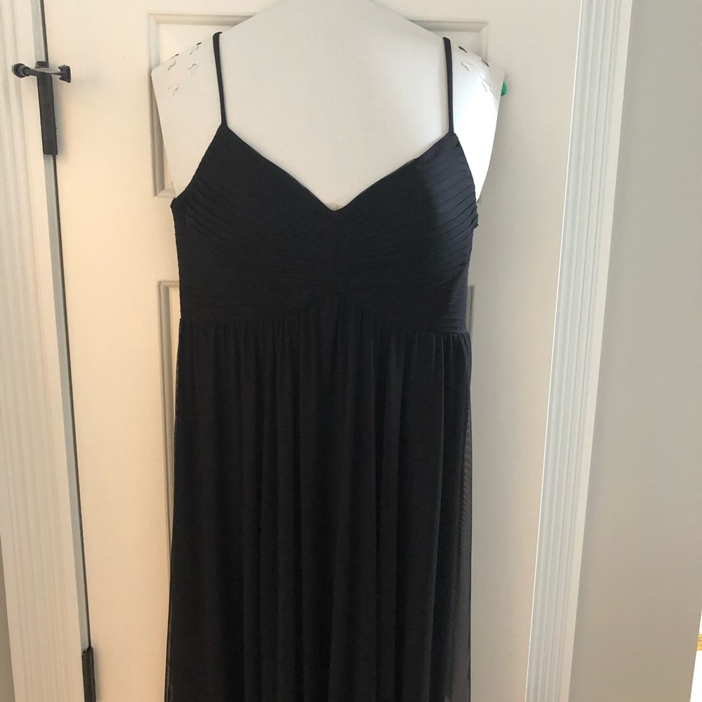 Calvin Klein Black Spaghetti Strap Maxi Formal Gown